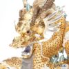 リヤドロ 臥龍 ペア（Blue＆Gold） HIGH PORCELAIN 台座付