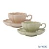 マルミツポテリ スタジオエム ルブケ カップ＆ソーサー 190ml ペールグリーン＆ペールピンク ペア