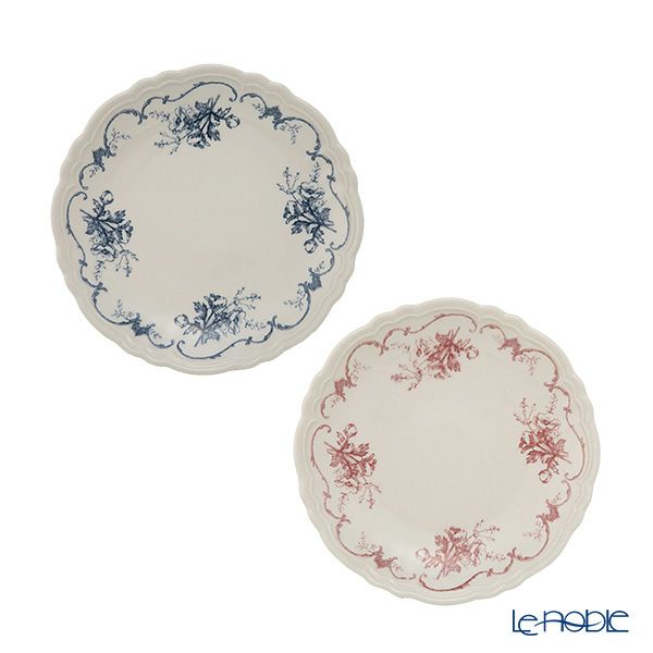 マルミツポテリ スタジオエム モマン プレート 17cm ロゼ＆ブルー ペア