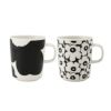マリメッコ（marimekko） Unikko ウニッコ／けしの花 60thアニバーサリーコレクション マグカップ 250ml ペア ブラック×ホワイト 柄違い