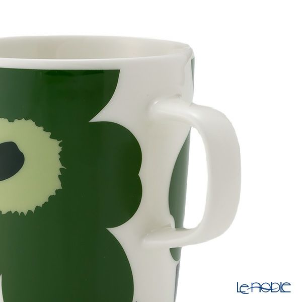 マリメッコ（marimekko） Unikko ウニッコ／けしの花 60thアニバーサリーコレクション マグカップ 250ml ペア グリーン×ホワイト 柄違い