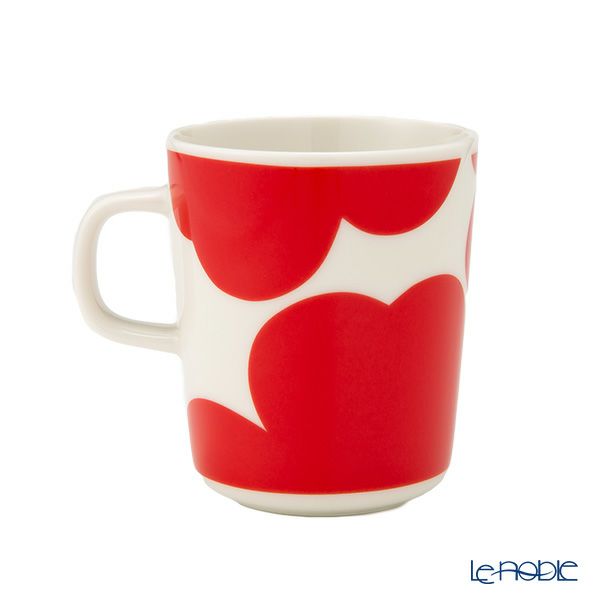 マリメッコ（marimekko） Unikko ウニッコ／けしの花 60thアニバーサリーコレクション マグカップ ホワイト×レッド 250ml 柄違い ペア