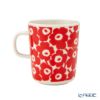 マリメッコ（marimekko） Unikko ウニッコ／けしの花 60thアニバーサリーコレクション マグカップ ホワイト×レッド 250ml 柄違い ペア