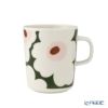 マリメッコ（marimekko） Unikko ウニッコ／けしの花 2点セット プレート 20cm ＆ マグカップ 250ml ホワイト×ダークグリーン