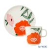 マリメッコ（marimekko） Puutarhakutsut プゥータルハクツットゥ／ガーデンパーティー 2点セット プレート 20cm ＆ マグカップ 400ml ホワイト×オレンジ