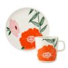 マリメッコ（marimekko） Puutarhakutsut プゥータルハクツットゥ／ガーデンパーティー 2点セット プレート 20cm ＆ マグカップ 400ml ホワイト×オレンジ