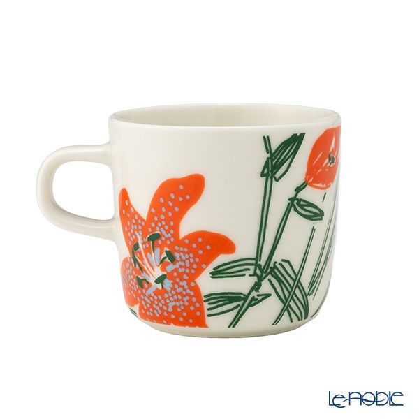 マリメッコ（marimekko）Puutarhakutsut プゥータルハクツットゥ／ガーデンパーティー コーヒーカップ／マグカップ 200ml ホワイト×ピンク ペア 074071-162／25SS