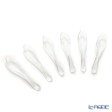 モダンボヘミア ガラススプーン 15×3.9cm クリア 6本セット