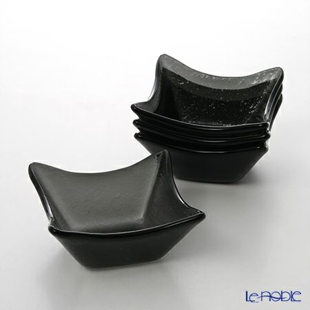 モダンボヘミア リッド ミニボウル 9.5×9.5cm ブラック 4個セット