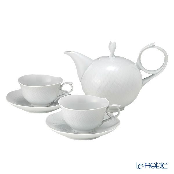 マイセン（Meissen） 波の戯れホワイト 2人用 ティーセット（L）