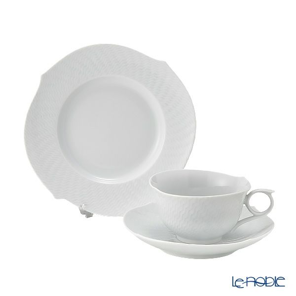 マイセン（Meissen） 波の戯れホワイト トリオセット（ティー）
