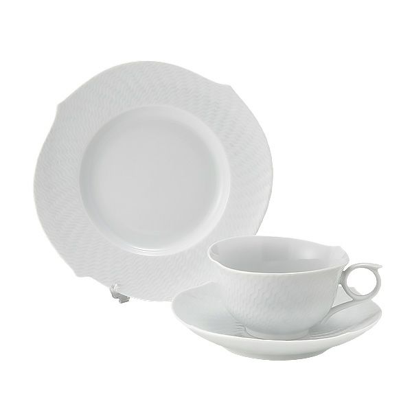 マイセン（Meissen） 波の戯れホワイト トリオセット（ティー）