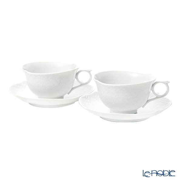 マイセン（Meissen） 波の戯れホワイト 000001／29633 ティーカップ＆ソーサー 170ml ペア