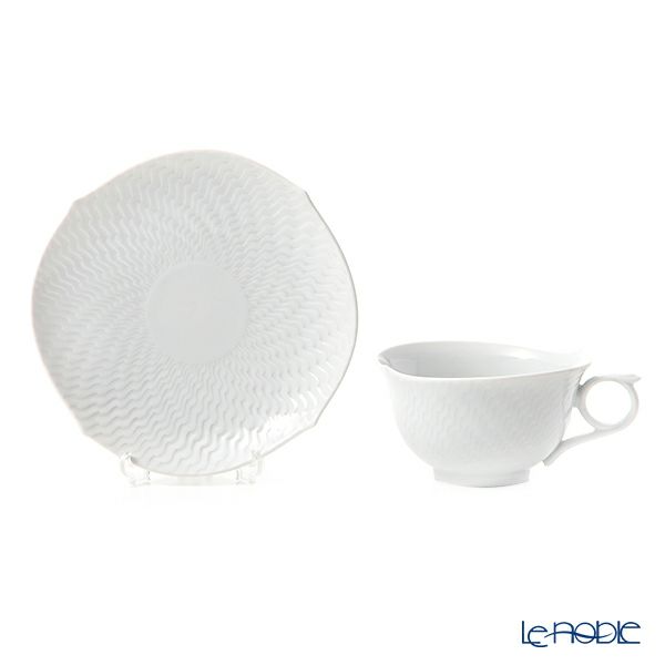 マイセン（Meissen） 波の戯れホワイト 000001／29633 ティーカップ＆ソーサー 170ml ペア