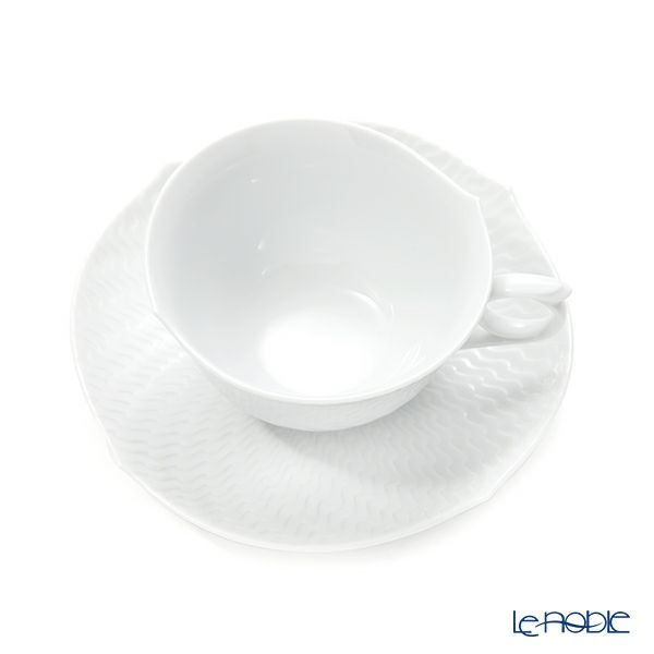 マイセン（Meissen） 波の戯れホワイト 000001／29633 ティーカップ＆ソーサー 170ml ペア