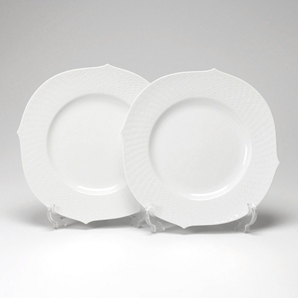 マイセン（Meissen） 波の戯れホワイト 000001／29479 プレート 28.5cm ペア