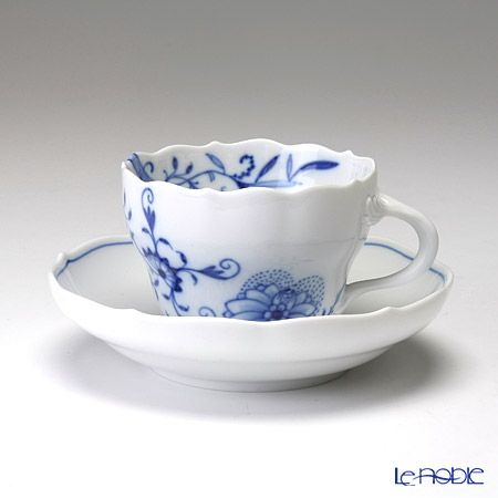 マイセン（Meissen） ブルーオニオン スタイル トリオセット（コーヒーカップ＆ソーサー、プレート 22.5cm） ペア