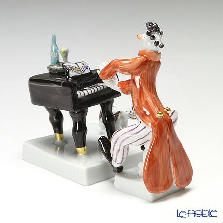 マイセン（Meissen） マイセン人形 900300／60663＆901300／60664 クラウン ピアニスト＆ピアノセット