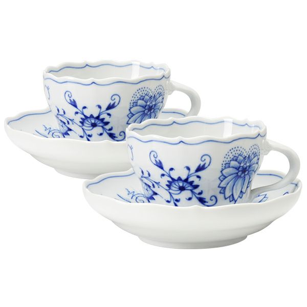 マイセン（Meissen） ブルーオニオン 800101／00582 コーヒーカップ＆ソーサー 200ml ペア