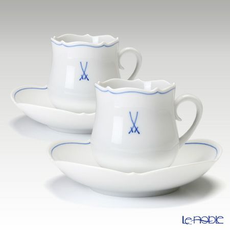 マイセン（Meissen） ホワイトマイセン（VIP） 825009／23582 コーヒーカップ＆ソーサー 150ml ペア