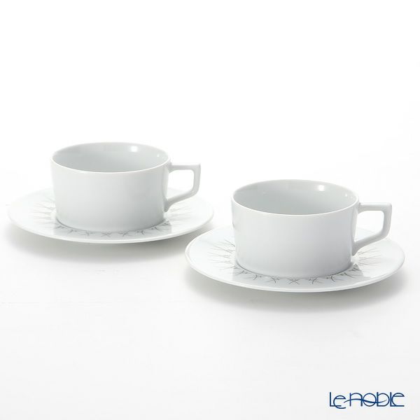 マイセン（Meissen） スウォード エレガントグレイ 79A225-41633 ティーカップ＆ソーサー 150ml／14.5cm ペア