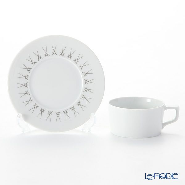 マイセン（Meissen） スウォード エレガントグレイ 79A225-41633 ティーカップ＆ソーサー 150ml／14.5cm ペア