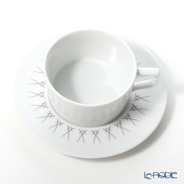 マイセン（Meissen） スウォード エレガントグレイ 79A225-41633 ティーカップ＆ソーサー 150ml／14.5cm ペア