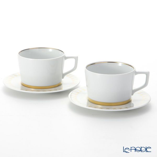 マイセン（Meissen） スウォード ラグジュアリーゴールド 99A370-41584 カプチーノカップ＆ソーサー 200ml／14.5cm ペア