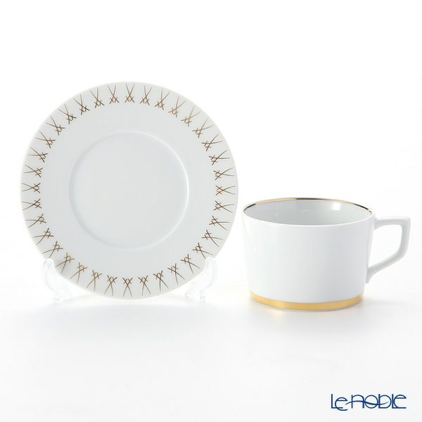 マイセン（Meissen） スウォード ラグジュアリーゴールド 99A370-41584 カプチーノカップ＆ソーサー 200ml／14.5cm ペア