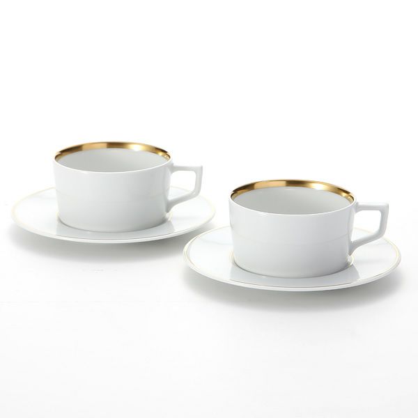 マイセン（Meissen） スウォード ラグジュアリーゴールド 99A370-41584 カプチーノカップ＆ソーサー 200ml／14.5cm ペア