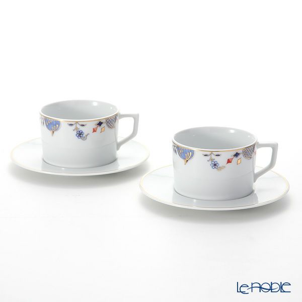 マイセン（Meissen） ノーブルブルー 802190-41582（572／98A077-41562） コーヒーカップ＆ソーサー 180ml （オニオンエッジ） ペア