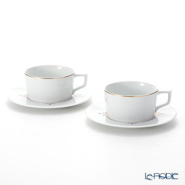 マイセン（Meissen） ノーブルブルー 802490-41633（98A077-41623／562） ティーカップ＆ソーサー 150ml （ブロッサムツィッグ） ペア