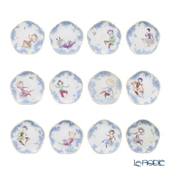 マイセン（Meissen） ミッドサマー・ナイトドリーム 680691／23501／01～12 プレート 18cm No.1～No.12 12枚セット