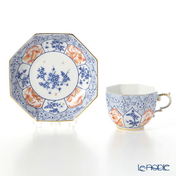 マイセン（Meissen） リミテッドエディション 408074／55836 ＆ 408174／55836 オクタゴナルカップ＆ソーサー ブルー＆レッド ペア 世界限定コレクション