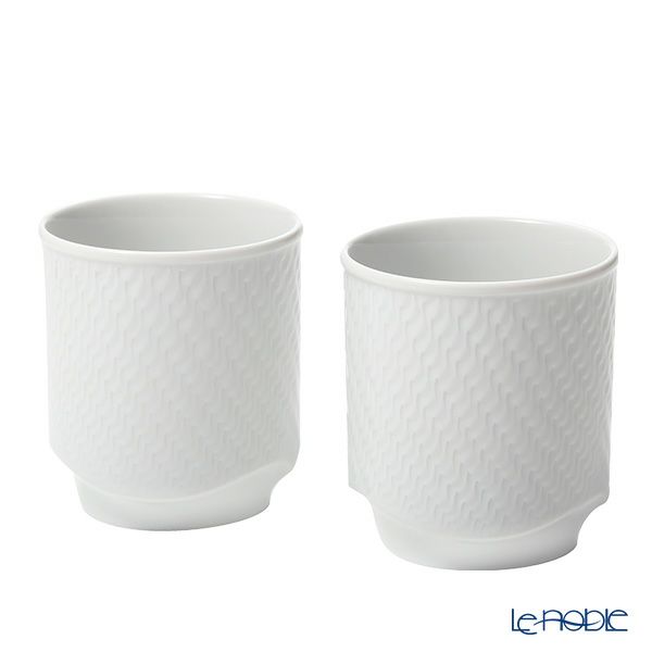 マイセン（Meissen） 波の戯れホワイト スモールタンブラー／カップ／湯呑 270ml 000001／55405 ペア