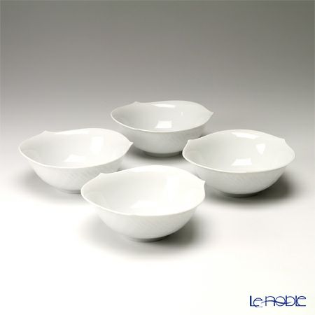 マイセン（Meissen） 波の戯れホワイト 000001／29411 サラダボウル 14.5cm 4個セット