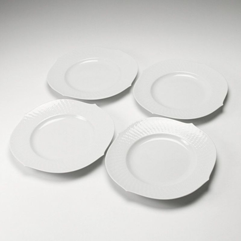 マイセン（Meissen） 波の戯れホワイト 000001／29479 プレート 28.5cm 4枚セット