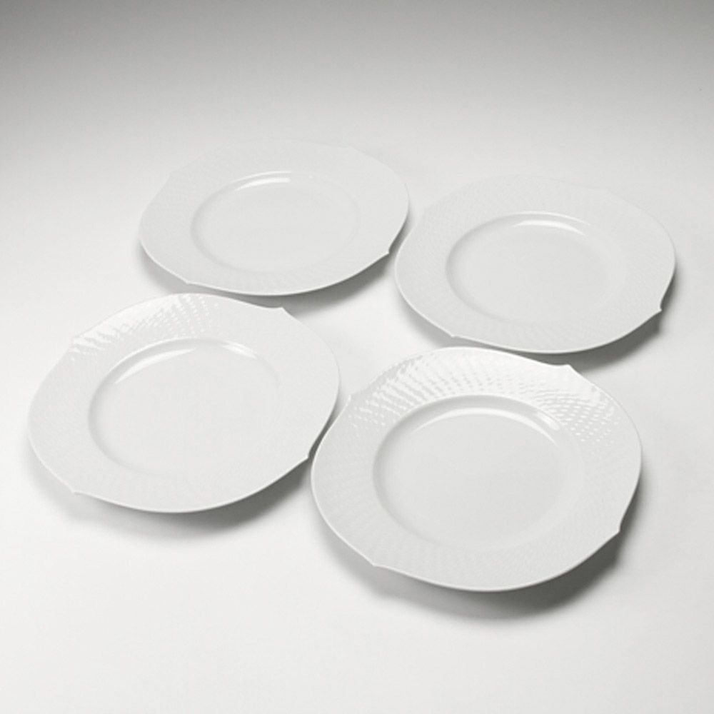 マイセン（Meissen） 波の戯れホワイト 000001／29479 プレート 28.5cm 4枚セット