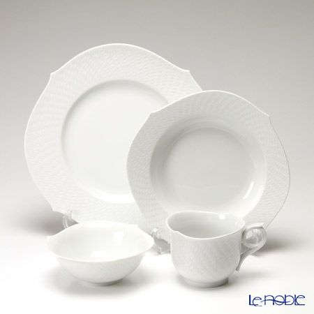 マイセン（Meissen） 波の戯れホワイト マグ＆プレート＆ボウル 4点セット