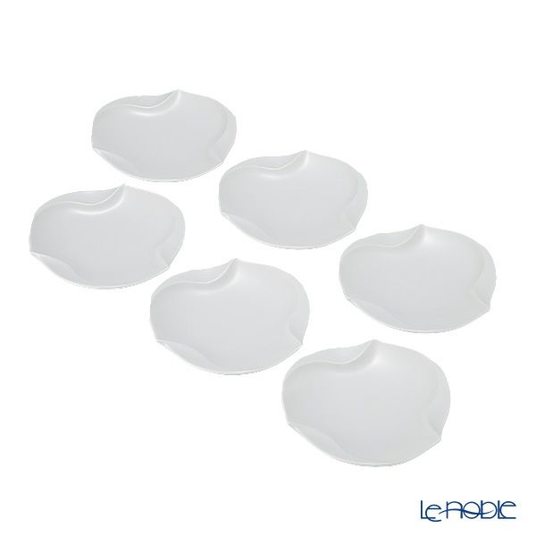 マイセン（Meissen） 波の戯れホワイト 000001／53574 ギフトプレート 12.5cm 6枚セット