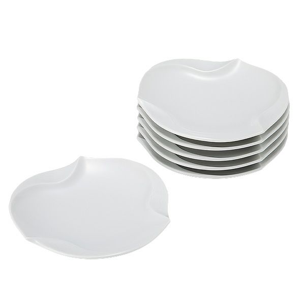 マイセン（Meissen） 波の戯れホワイト 000001／53574 ギフトプレート 12.5cm 6枚セット