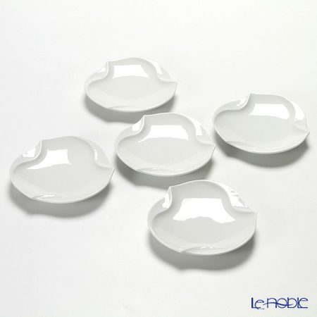 マイセン（Meissen） 波の戯れホワイト 000001／53574 ギフトプレート 12.5cm 5枚セット