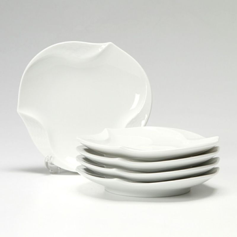 マイセン（Meissen） 波の戯れホワイト 000001／53574 ギフトプレート 12.5cm 5枚セット