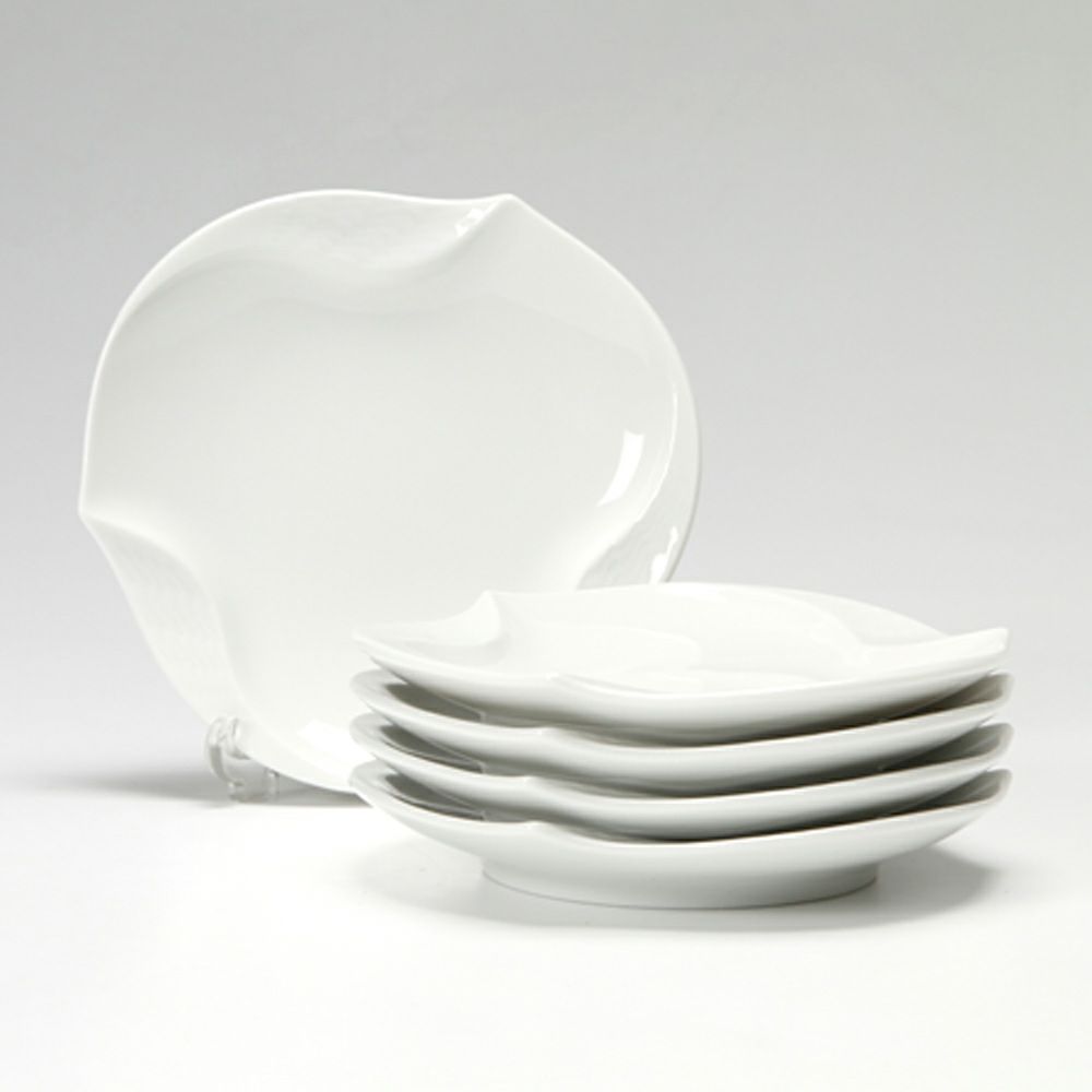 マイセン（Meissen） 波の戯れホワイト 000001／53574 ギフトプレート 12.5cm 5枚セット