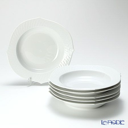 マイセン（Meissen） 波の戯れホワイト 000001／29488 スーププレート 23cm 6枚セット