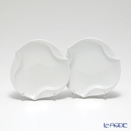 マイセン（Meissen） 波の戯れホワイト 000001／53574 ギフトプレート 12.5cm ペア