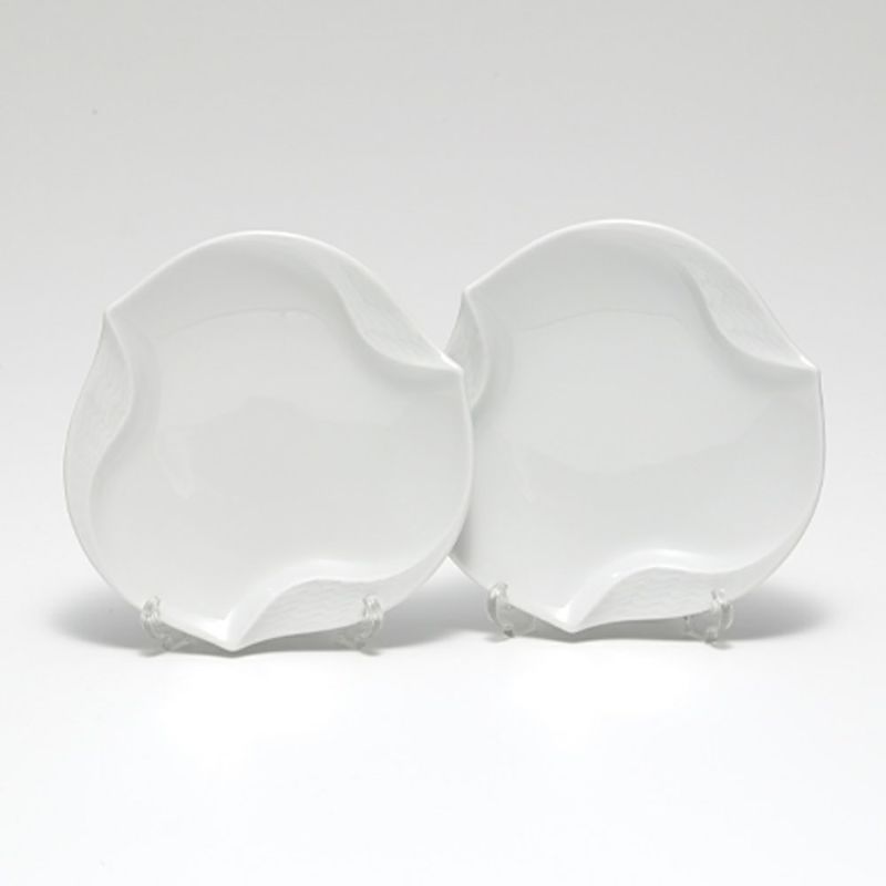 マイセン（Meissen） 波の戯れホワイト 000001／53574 ギフトプレート 12.5cm ペア