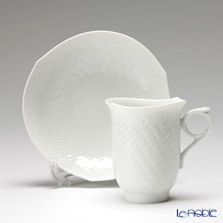 マイセン（Meissen） 波の戯れホワイト 000001／29582 コーヒーカップ＆ソーサー 180ml ペア