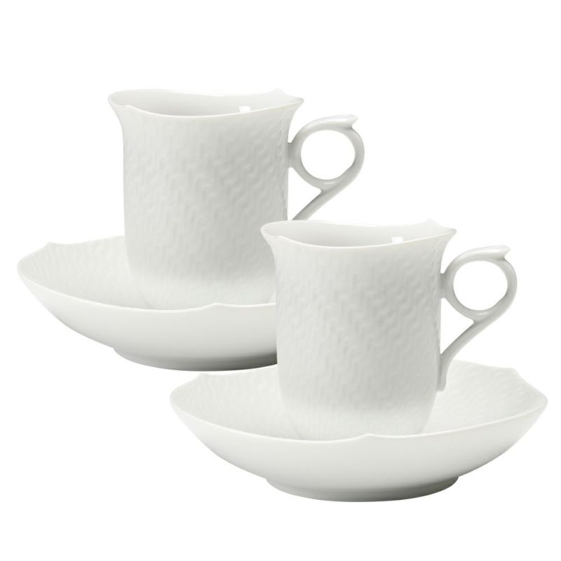 マイセン（Meissen） 波の戯れホワイト 000001／29582 コーヒーカップ＆ソーサー 180ml ペア