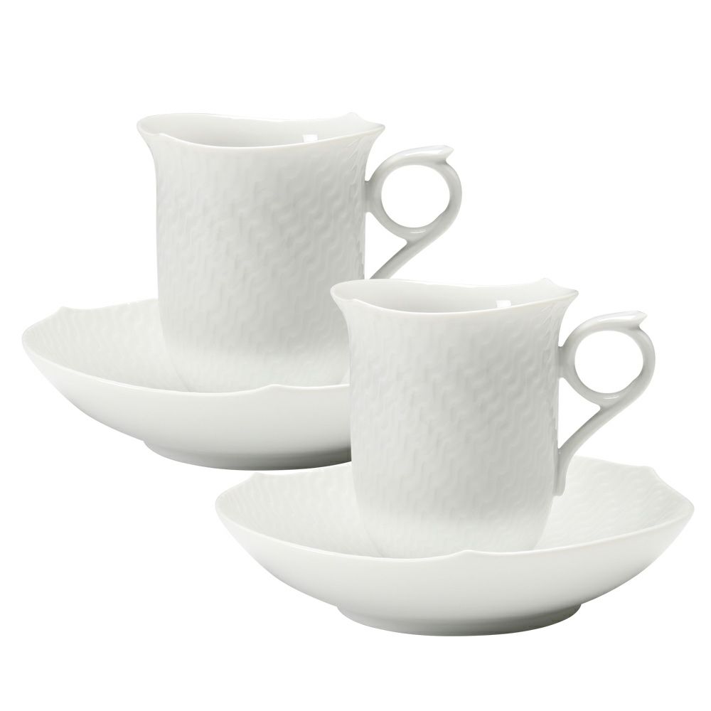 マイセン（Meissen） 波の戯れホワイト 000001／29582 コーヒーカップ＆ソーサー 180ml ペア